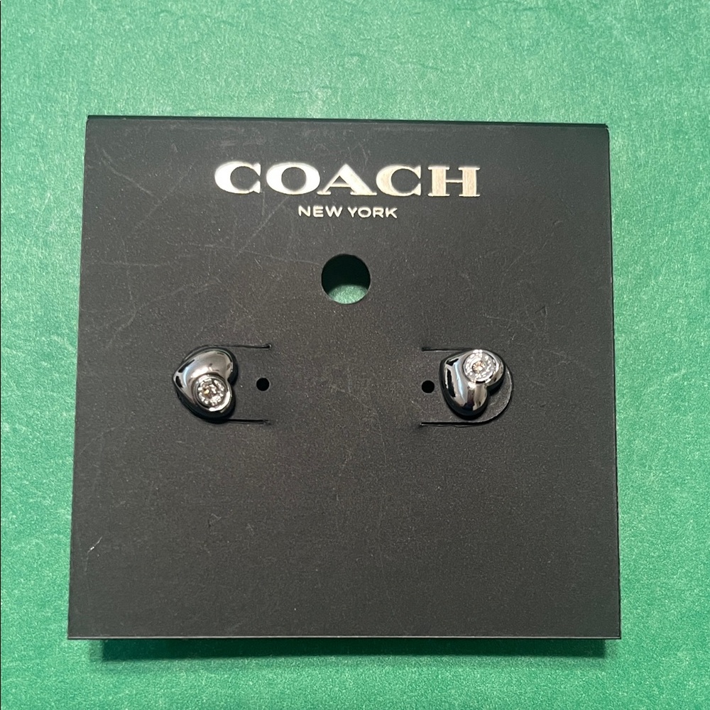 Coach Shiny Silver Knot Earrings